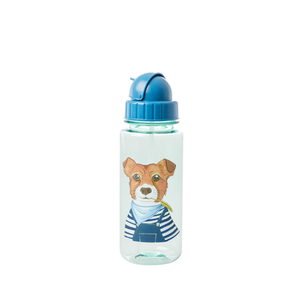 Blue With Dog Print Kids Water Bottle By Rice DK